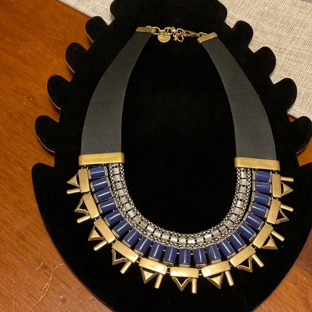 Stella and Dot Natalie Black and Gold Statement Necklace